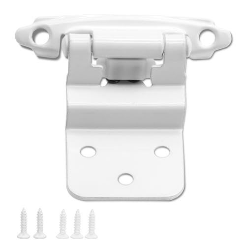 6 Pack (3 Pairs) 3/8 Inch Inset White Cabinet Hinges Self Closing Hinges - color: White, size: 6 Pack (3 Pairs)