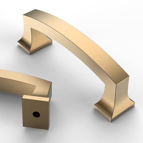 Asidrama 10 Pack 3 Inch(76mm) Hole Centers Champagne Bronze Kitchen Cabinet Handles, Gold Cabinet Pulls Kitchen Cabinet Hardware for Cupboard Drawer Pulls - color: Champagne Bronze, size: 3" Hole Center, style: 10 Pack