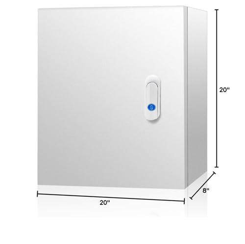 Electrical Junction Box 20x20x8, NEMA 4X IP66 Steel Enclosure Box - size: 20 x 20 x 8''