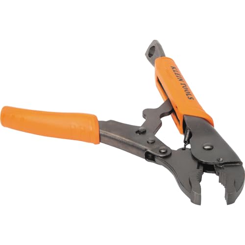 Klein Tools 38660 Locking Pliers Set, 7-Inch and 10-Inch Curved Jaw Pliers, Quick Release Handles, High Torque and Gripping Power, 2-Piece - size: 7-Inch, 10-Inch Set