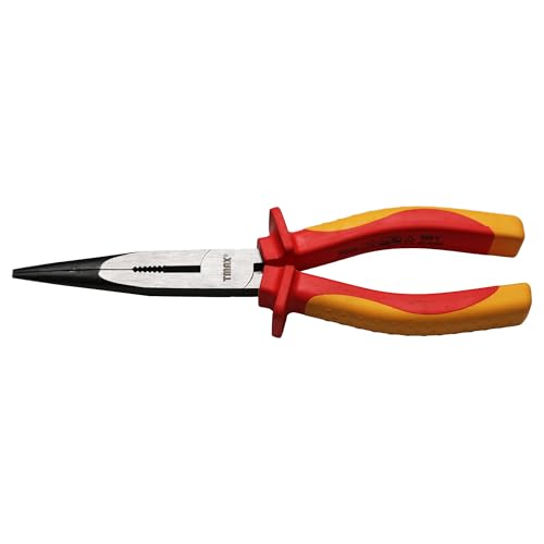 TMAX 8" 1000V VDE Insulated Electrician Long Needle-Nose Plier, Cr-V - size: needle nose, style: plier