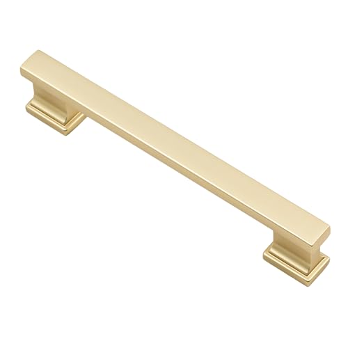 Alzassbg Brushed Gold Cabinet Pulls and Handles 10 Pack, AL3061MGP - color: Brushed Gold, size: 5" Hole Center