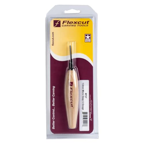 FLEXCUT Micro Shallow/Deep U-Gouge, Razor Sharp High Carbon Cutting Blade - color: Micro Deep U-Gouge, size: 1.5 mm