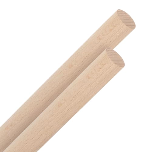 ALBO 1" x 36" Wooden Dowel Rods Set - 2 Pack Birch Natural Long Hardwood Craft Sticks Railings Supports Garden Structures Sanded Smooth Versatile Woodworking Furniture Decor DIY Projects - size: 1" x 36" 2 Pcs