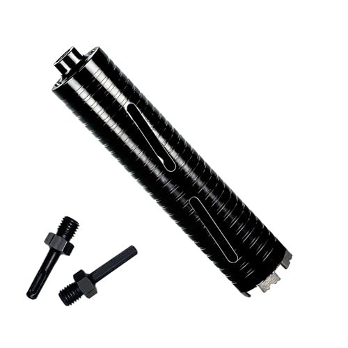 Core Drill Bits 3 inch Diameter 10in/254mm Drilling Depth Concrete Laser-Welded for Concrete with Rebar Brick Block Masonry Two 5/8-11" Thread Adapters (3 inch | 76mm) - size: 3 inch | 76mm