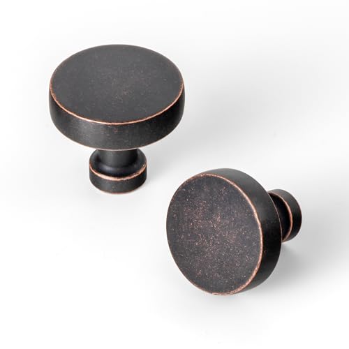 Goo-Ki 6 Pack Cabinet Knobs Antique Oil Rubbed Bronze Drawer Knobs Zinc Alloy Kitchen Hardware - Single Hole/Screw Bar Cabinet Pulls Drawer Handles - color: Antique Oil Rubbed Bronze, size: 1.2 Inches