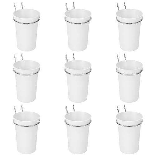 Pegboard Cups With Loops, 9 Pack White Peg Board Pencil Holder Organizer - color: White
