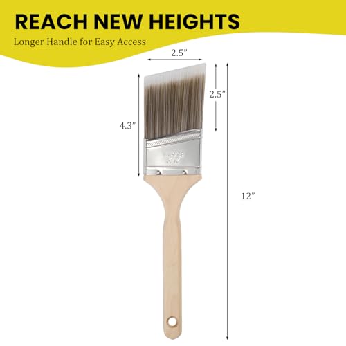 Mister Rui Paint Brush, 2.5 Inch Angled Synthetic Paint Brush for Walls - size: 1PCS, 2.5" Angled