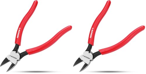 ARROW 7" Precision Wire Cutters, Precision Flush Cut Diagonal Pliers (Pack of 2) - size: 7 Inch (Pack of 2)
