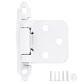 4 Pack 2 Pair White Cabinet Hinges, 1/2" Overlay Semi-Concealed Hinges - color: White, size: 1/2" Overlay