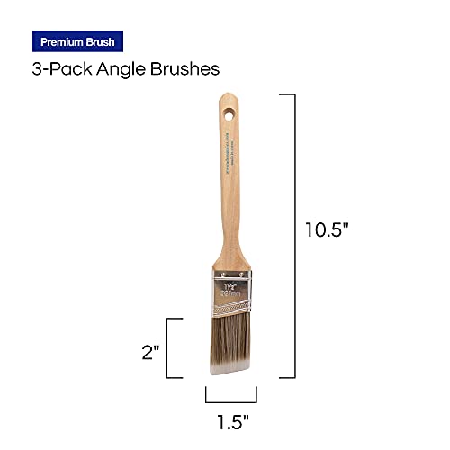 Pro Grade - Paint Brushes - Paint Brush Set (3 Ea 1.5A SC) (Pack of 2) - size: 3 Ea 1.5A SC (Pack of 2)