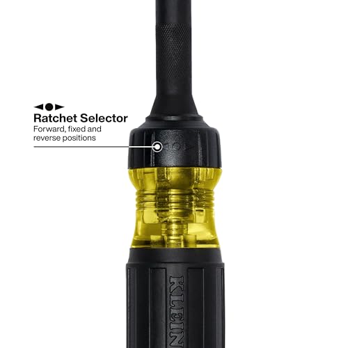 Klein Tools 32315HD 15-in-1 Multi-Bit Ratcheting Screwdriver, Impact-Rated, 7 Double-Ended ProFlex Torsion Zone Tips, 1/4-Inch Nut Driver, 8-Piece - size: 15-in-1 Driver