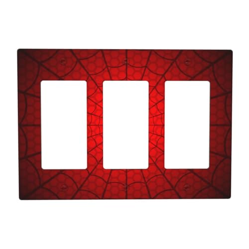 Spider Web Triple Rocker Switch Cover Plate | Fits standard 2-gang toggle and rocker switches, Durable polycarbonate thermoplastic with fade-resistant printed finish - color: Spider Web, size: Triple Rocker