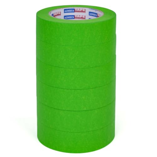 ADHES Green Masking Tape Painter Tape 36mm x 50m | 6Rolls x 1.5Inch x 55Yard,Clean Removal, No Residue, Multi-Surface,Ideal for Painting DIY Arts Crafts Labeling - size: 36mm x 50m
