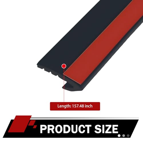13Ft Car Door Rubber Seal Strip, V-Shape Self-Adhesive Seal Strip Soundproof Window Trim Molding, Car Window Weather Stripping Universal for sedan Truck SUV(Black)