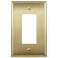 LIDER Switch, Receptacle Metal Wall Plate, Mid-Size 1-Gang, Brushed Brass - color: Brushed Brass, size: 1 Gang