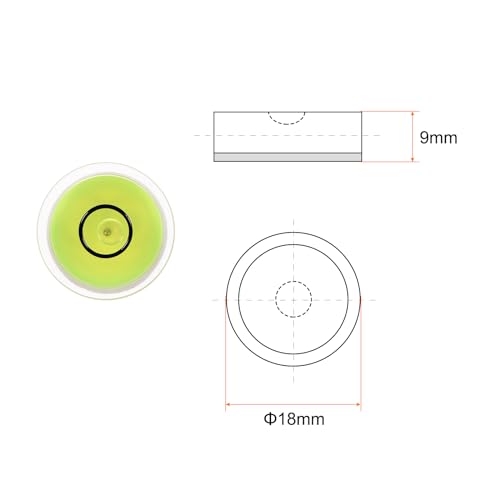 HARFINGTON 3pcs Round Bubble Level 18x9mm Mini Circular Bullseye Spirit Levels for Leveling Camera Tripod Telescope Workshop Turntable Pictures Frame, Lime - color: Lime (Black Circle), size: 18x9mm