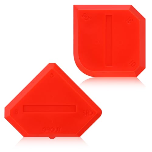 Outus 2 Pieces Caulking Tool Set Silicone Sealant Grout Tool for Kitchen Bathroom Floor Sealant Sealing(Red) - color: Red