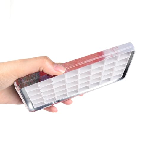 qianshan 40Pcs Empty Half Pans Watercolor Tin Palette with Magnetic Stripe - color: Pink Sunset