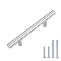 Amazon Basics Euro Bar Cabinet Handles, Drawer Pulls, Kitchen Cabinet Hardware, 5.38-inch Length, 3-inch Hole Center, 1/2-inch Diameter, Satin Nickel, 25-Pack - color: Satin Nickel, size: 5.38 in Length (3 in Hole Center)