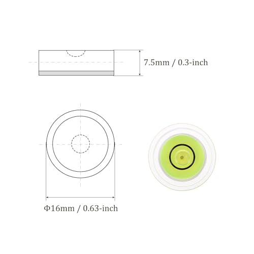5pcs Small Circular Bubble Spirit Levels - [17.5mm Diameter 6mm Thickness] Mini Round RV Level Leveling Tools for Travel Trailer Turntable Camera, Lime - color: Lime, size: 17.5mm x 6mm