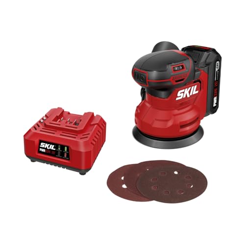 SKIL PWR CORE 20V Brushless Random Orbital Sander Kit Including 2.0Ah Battery and Charger-SR7603B-10 - style: 20V Brushless Sander Kit