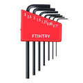 FTIHTRY 7PCS Mini Metric Hex-L Key Allen Wrench, 0.7mm, 0.9mm, 1.27mm, 1.5mm, 2mm, 2.5mm, 3mm,Chrome Vanadium Steel