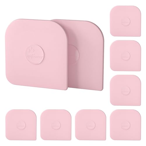 Pan Scraper, 10 Pcs Pot Scraper Plastic, Pot Scraper Non Scratch for Cast Iron, Pot and Pan Cleaning, Sturdy Scraper Kitchen Tool，Pink - color: Pink, size: 10 Pcs