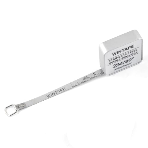 Mini Square Tape Measure, Small Retractable 80 Inch / 2 M Measuring Tape | Nylon Coated Dual Sided Silver Measure Tape - style: Square