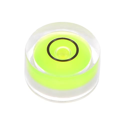 HARFINGTON 3pcs Round Bubble Level 12x6mm Mini Circular Bullseye Spirit Levels for Leveling Camera Tripod Telescope Workshop Turntable Pictures Frame Carpentry Measuring, Green - color: Green (Black Circle), size: 12x6mm