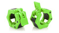 Olympic Barbell Clamps Collars Quick Release Pair Weight Clips for 2 inch Barbell (NEON GREEN) - color: Neon Green, size: Olympic 2"
