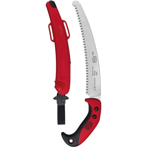 FELCO F640 Pruning Saw – Full-Stroke Pull-Cut Saw for Tree Trimming, Forestry & Outdoor Use | Tree Branch Cutter | Handsaw with Chrome-Plated 10" Blade, Ergonomic Handle, Locking Sheath with Belt Loop - size: 9.5 in (Curved)