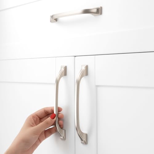 Brushed Nickel Cabinet Pulls 5 Inch Silver Drawer Pull 10 Pack 8222 - color: Brushed Nickel, size: 5 Inches, style: 10 Pack Arch Pull