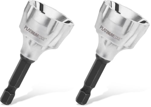 PLATINUMEDGE Deburring External Chamfer Tool with 3 Tungsten Carbide Blades,Quick Release 1/4" Hex Shank, Fits 1/8"-3/4" (3-19mm) – Repair Damaged Bolts, Screws, Threaded Rods & Pipe (Pack of 2) - size: 3 cm x 11 cm x 3 cm (Pack of 2)