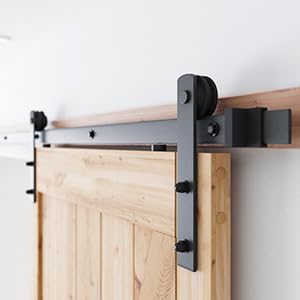 SMARTSTANDARD 8.2 FT Heavy Duty Sturdy Sliding Barn Door Hardware Kit,Black - size: 8.2 Feet