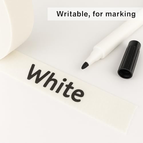 White Painters Tape - Masking Tape 2 Inch Wide (1.88" x 90FT) - Multi-Surface, Smart Adhesion, Indoor & Outdoor - 1 Roll Paint Tape for DIY, Labeling, Art, Car (#3910) - color: White