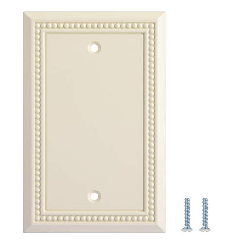 Henne Bery Sunken Pearls Heavy Duty Switch Plate/Wall Plate/Outlet Cover (Single Blank 2PK, Light Almond - color: Light Almond, size: Single Blank 2PK