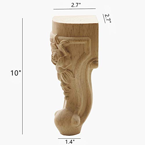 WEICHUAN Solid Wood Replacement Furniture Sofa Couch Legs 10 inch Set of 4 - size: 10"