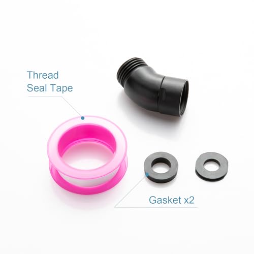 OFFO Shower Head Elbow Adapter, All Metal Handheld Shower Head Elbow Adapter Shower Arm Angle Adapter 135 Degrees, Matte Black - color: Matte Black, size: 135°, style: 135°