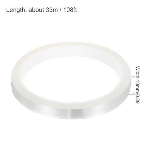 uxcell Clear Heat Tape, 1 Roll 10mmx33m 108ft High Temperature Heat Resistant Tape for Sublimation,Heat Vinyl Press,Heat Transfer, Circuit Board, No Residue - color: Clear, size: 10mmx33m