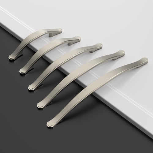 Amerdeco 10 Pack Brushed Satin Nickel Cabinet Pulls 3 Inch(76mm) Hole Center Cabinet Hardware Kitchen Cabinet Handles for Bathroom Dresser Pulls ZH0068 - color: Brushed Satin Nickel, size: 3"/76MM Hole Center