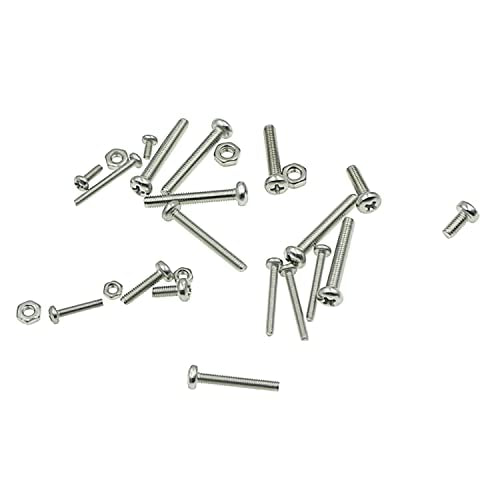 480PCS M2 M2.5 M3 304 SS Phillips Pan Head Machine Screws & Nuts Kit | Fully Threaded 4–20mm 304 Stainless Steel Metric Fasteners for PCB Arduino Raspberry Pi Electronics DIY with Storage Box - size: M2/M2.5/M3