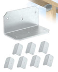 4 Inch L Bracket Corner Brace, 90° Angle Iron, Galvanized 8Pcs - color: Galvanized-8PCS