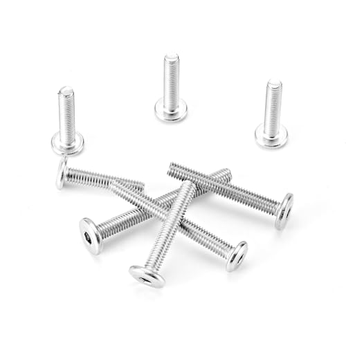 M4 x 20mm 25mm 30mm 35mm 40mm Flat Round Head Hex Socket Cap Screws Bolts, Furniture Screws, 304 Stainless Steel, Allen Hex Drive, Bright Finish, Metric Fully Threaded, Assortment Kit 50PCS - size: M4 x 20/25/30/35/40mm (50PCS)