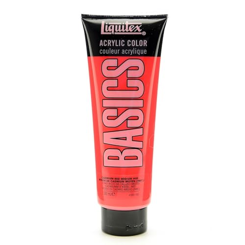 Liquitex BASICS Acrylic Paint, 8.5-oz Tube, Cadmium Red Medium Hue - color: Cadmium Red Medium Hue, size: 8.45 Fl Oz (Pack of 1)