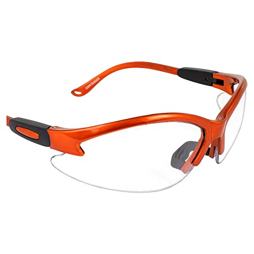 Global Vision Safety Shop Glasses - color: Orange Frame/Clear Lens