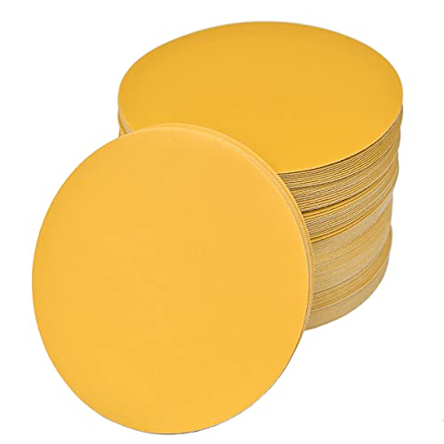 6-Inch No-Hole Hook and Loop Gold Sanding Discs 600-Grit, 100-Pack - size: 600 Grit