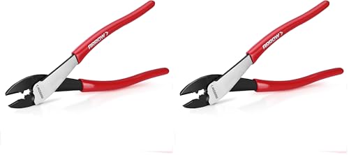 ARROW 9.5" Wire Crimper/Cutter, Wire Crimping Tool with Thick Dip-Grip Handle, CR-V Steel, Crimper Tool Electrical for 10–22 AWG Insulated & Non-Insulated Terminals and Connectors (Pack of 2) - size: 9.5 Inch (Pack of 2)