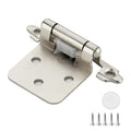 Satin Nickel Cabinet Hinges Self Closing, 1/2 Inch, 20 Pack (10 Pairs) - color: Satin Nickel, size: 1/2 inch Overlay