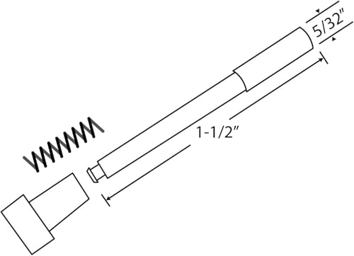 10 - Pack, Black CAPS, Window Screen Plunger Latches, 5/32" X 1-1/2", Made in The USA